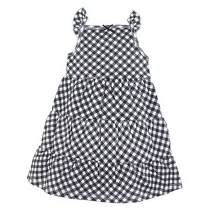 Hudson Baby Black & White Gingham Cotton Dress Fluttered sleeves Size 5T